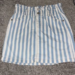 White and blue-strips mini skirt size 10 from justice